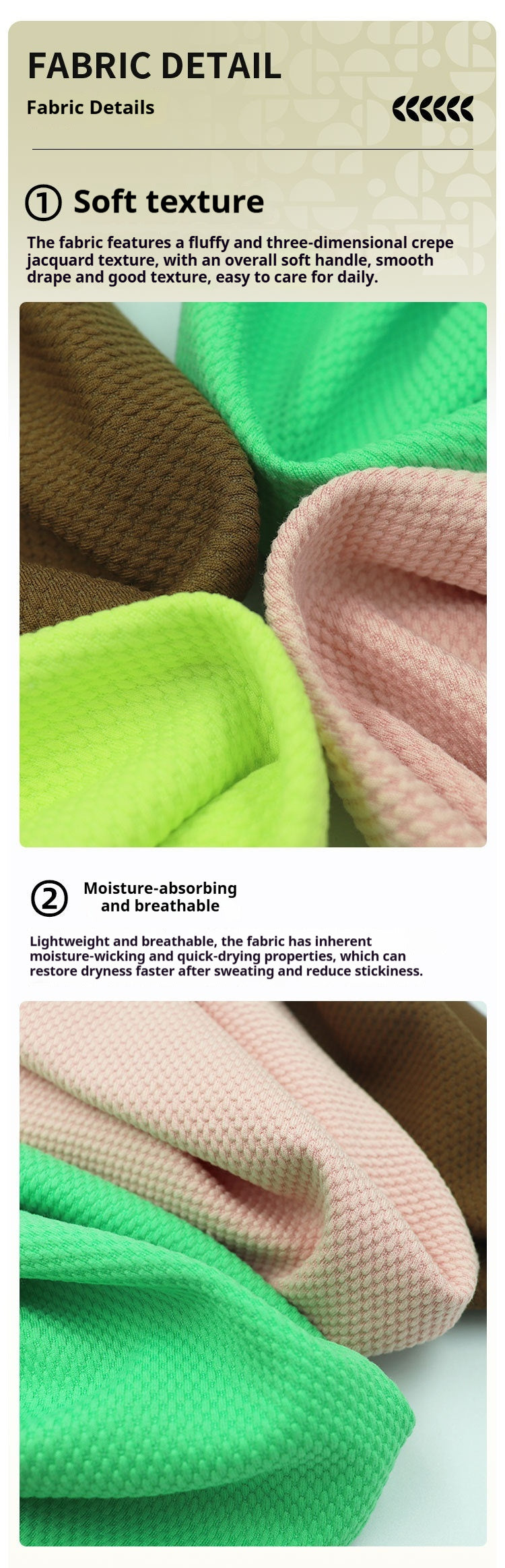 260g Textured Sweatshirt Fabric Polyester Cotton Blend, Bubble Jacquard Fabric for Fashion Brand T-shirt & Polo Shirt, Breathable & Moisture Wicking