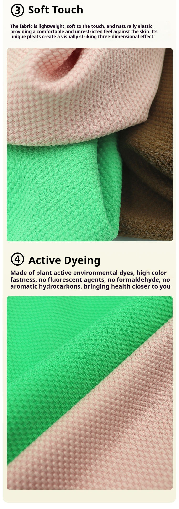 260g Textured Sweatshirt Fabric Polyester Cotton Blend, Bubble Jacquard Fabric for Fashion Brand T-shirt & Polo Shirt, Breathable & Moisture Wicking