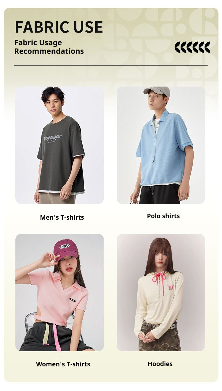 260g Textured Sweatshirt Fabric Polyester Cotton Blend, Bubble Jacquard Fabric for Fashion Brand T-shirt & Polo Shirt, Breathable & Moisture Wicking