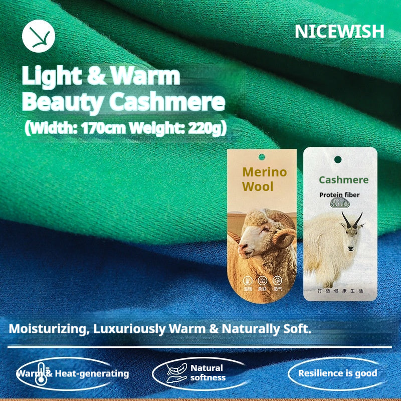 220g Modal-Wool Blend Knit Fabric with Cashmere Protein – Soft, Warm & Brushed Finish