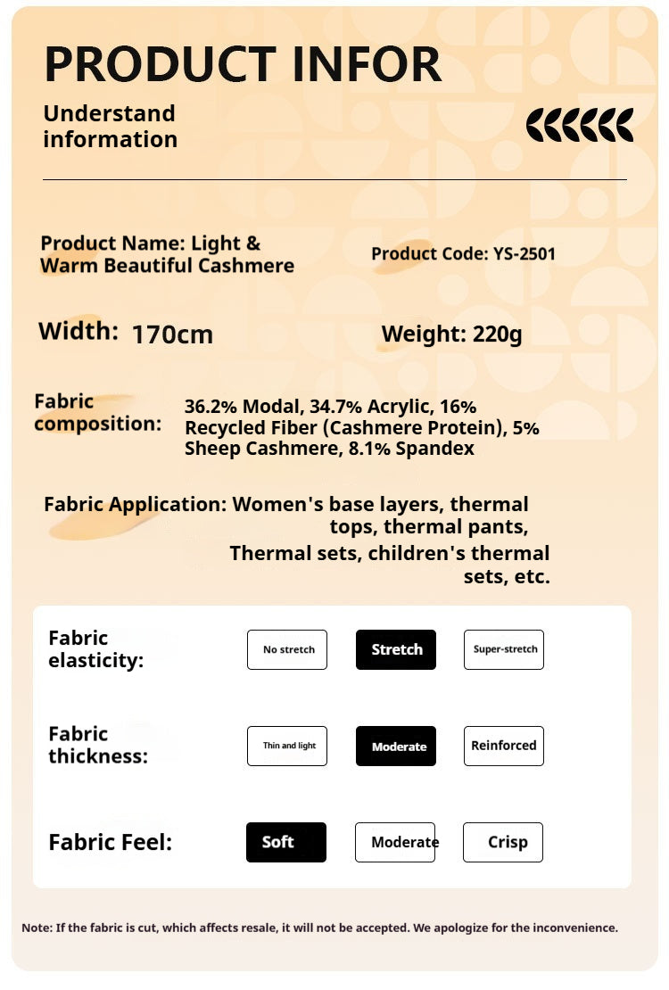 220g Modal-Wool Blend Knit Fabric with Cashmere Protein – Soft, Warm & Brushed Finish