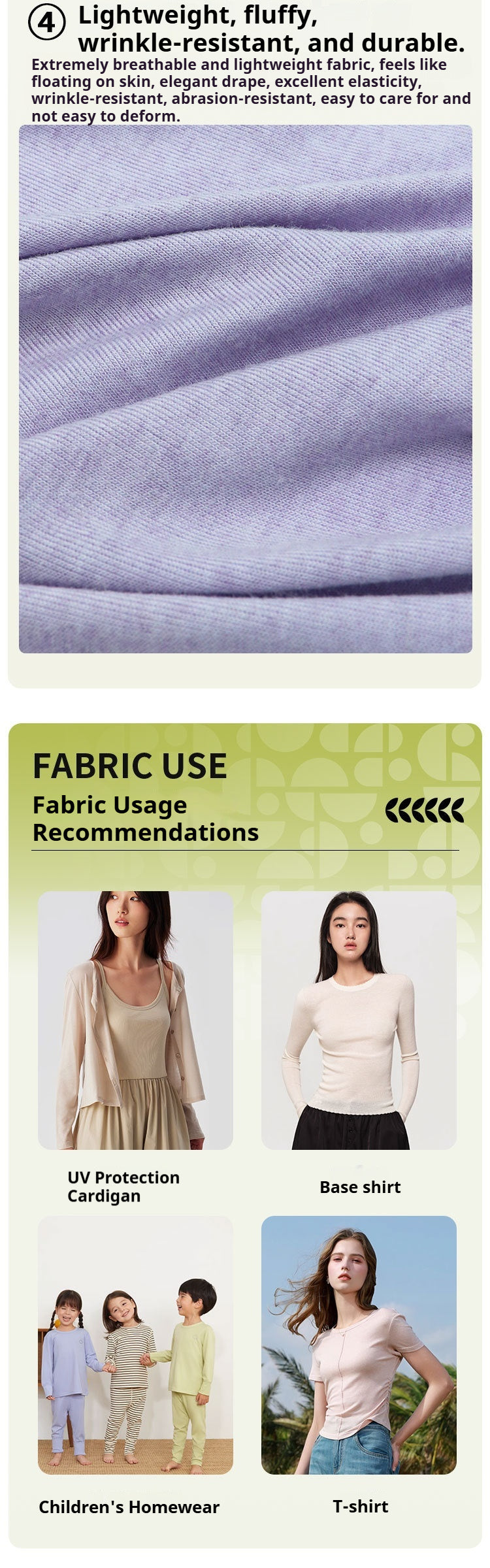 170g Tencel™/Wool Rib Knit Fabric – Lightweight, Soft & Breathable for T-Shirts, Base Layers, Undershirts & Next-to-Skin Apparel